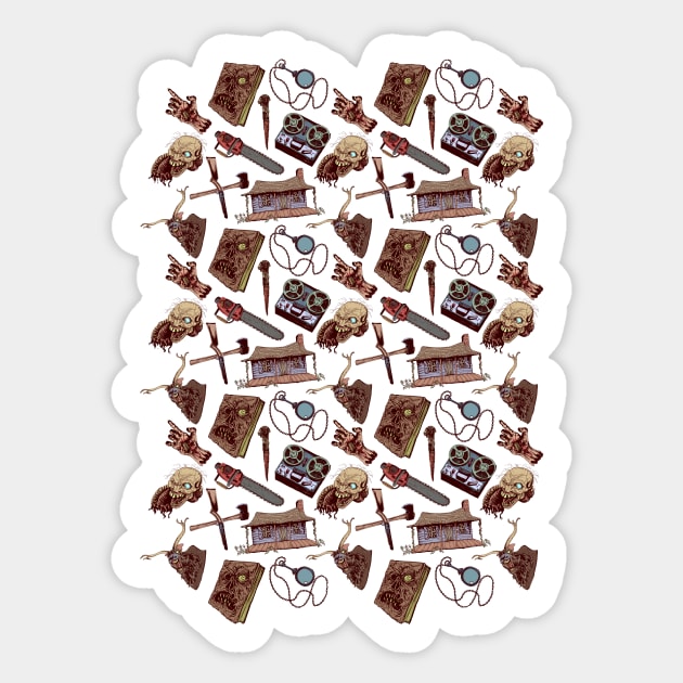 Evil Dead Pattern Sticker by Creepsandbabes